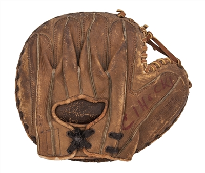 Circa 1948 Sherm Lollar and Al Cihocki Game Used Catchers Glove (Cihocki LOA & PSA/DNA)